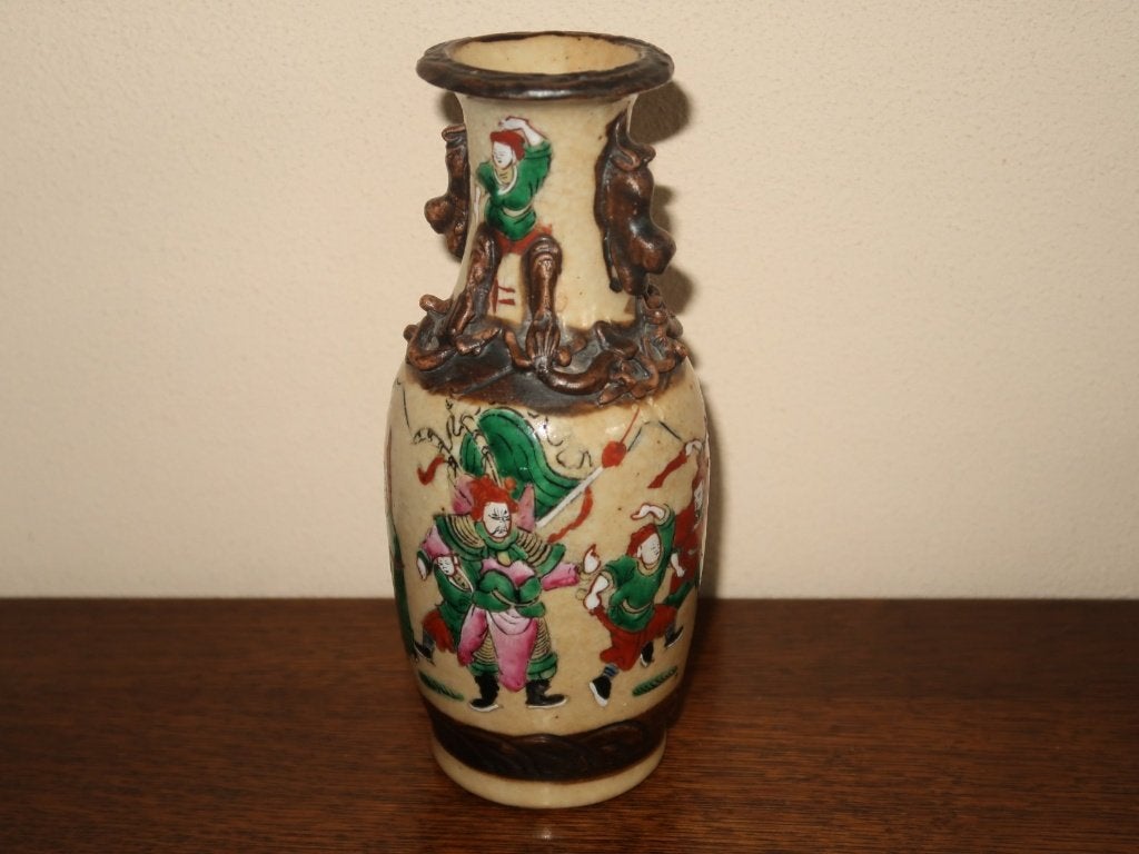 antieke Nankin krijgersvaas, Chinees keramiek van rond 1900, Verzenden