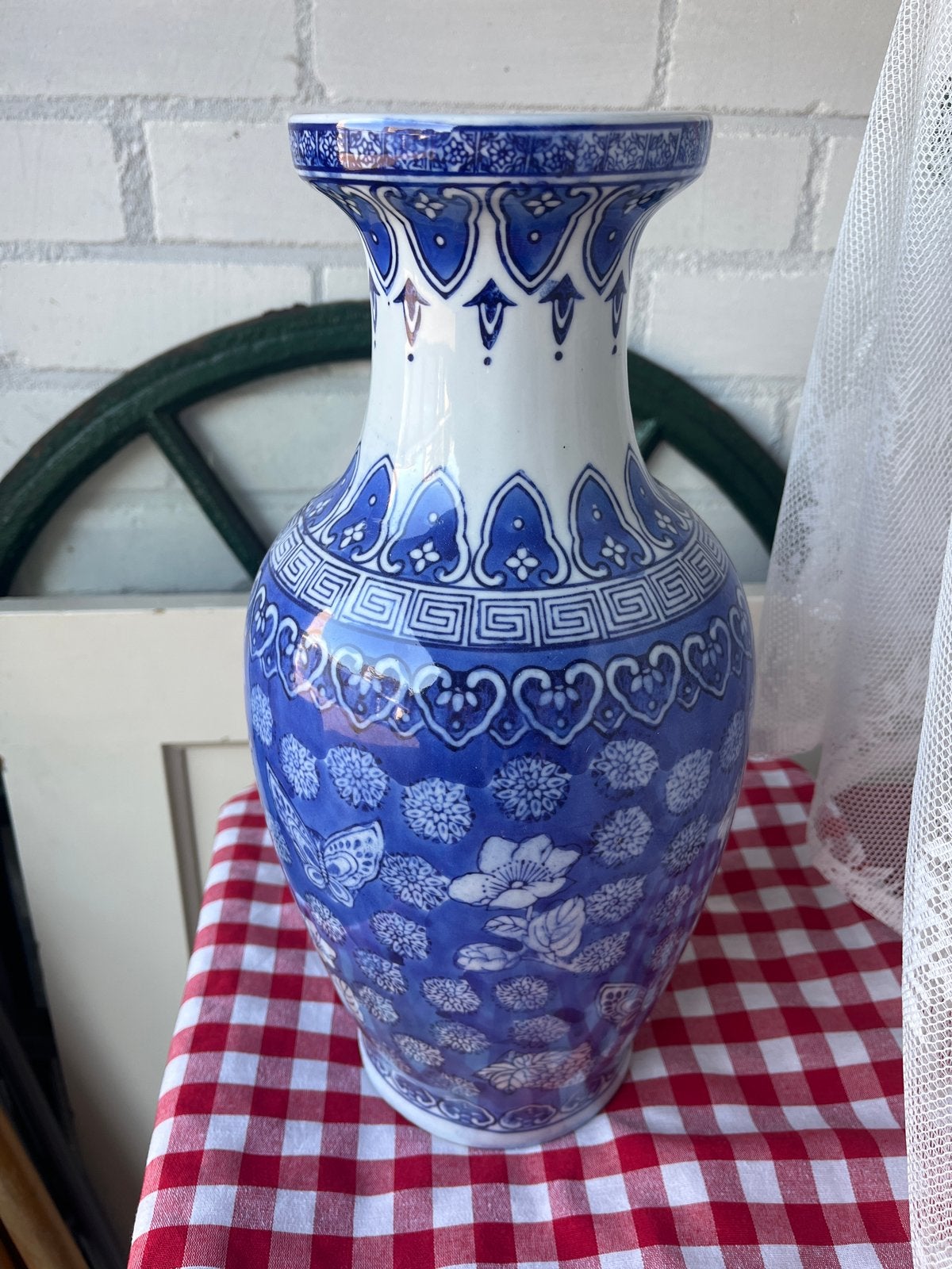 Prachtige Blauw-Witte Chinese Vaas - 36 cm Hoog, Ophalen, Zo goed als nieuw