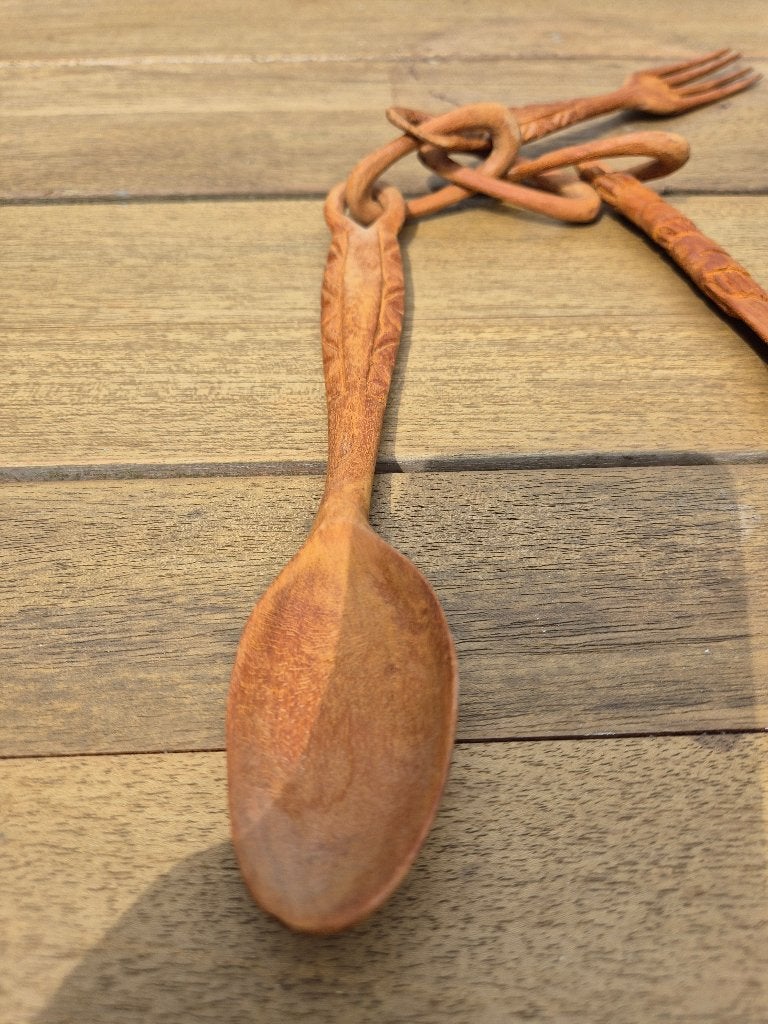 Afrikaans houten bestekset, Ophalen of Verzenden