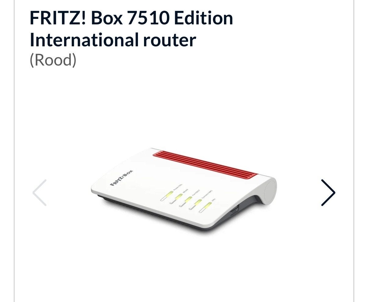 FRITZ! Box 7510 Edition International router (Rood), Computers en Software, Ophalen of Verzenden, Zo goed als nieuw, Router