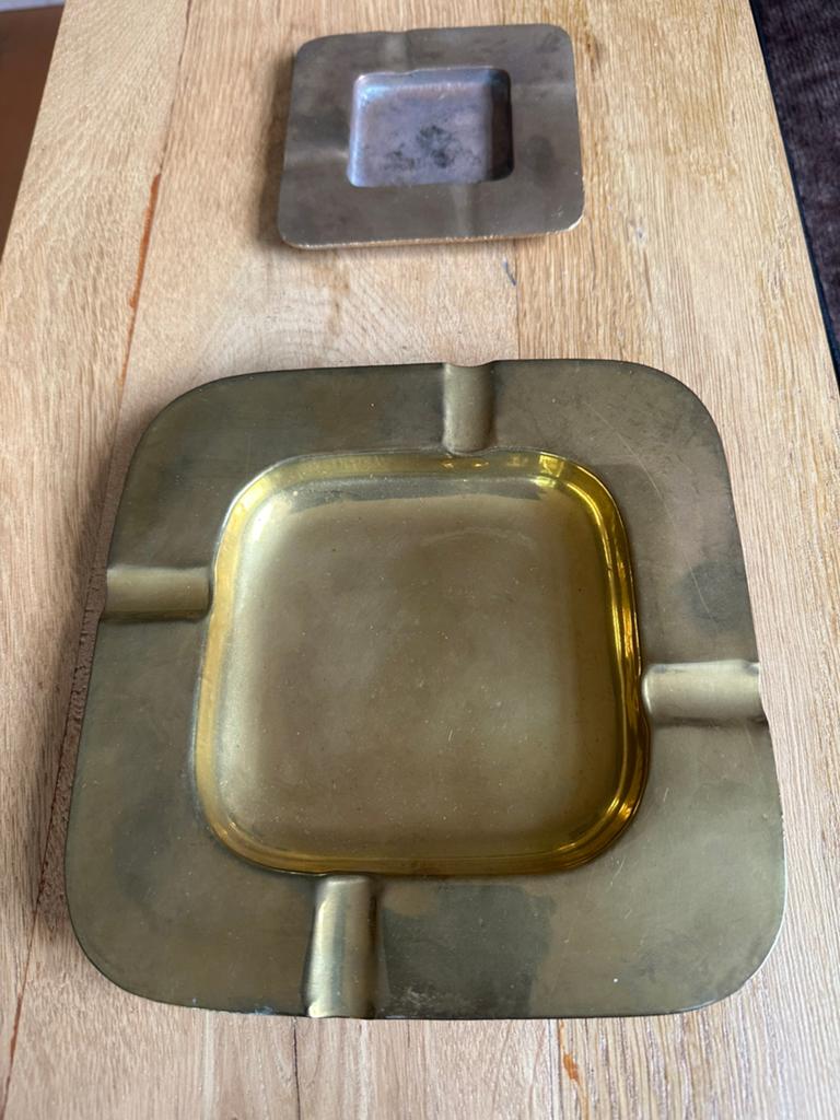 vintage messing  asbak, Verzamelen, Ophalen of Verzenden, Gebruikt, Asbak