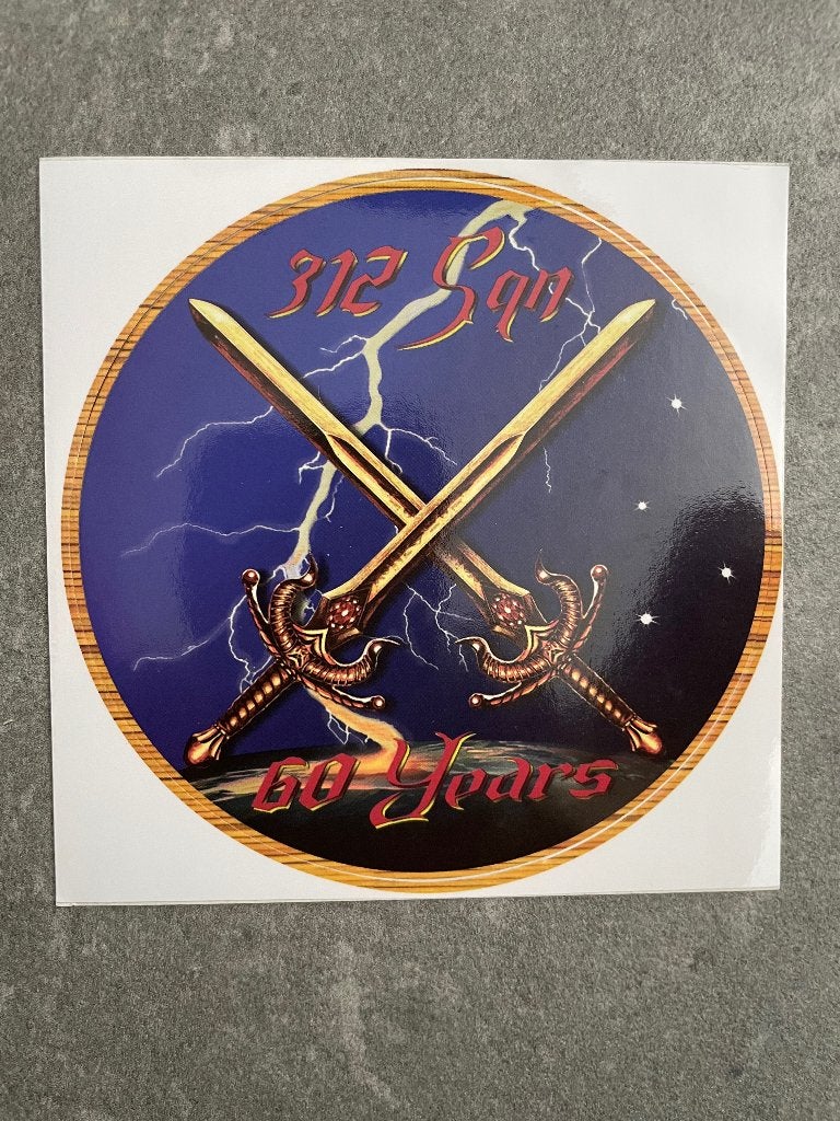Luchtmacht sticker /stickers Squadron 312, Ophalen of Verzenden, Zo goed als nieuw, Overige typen