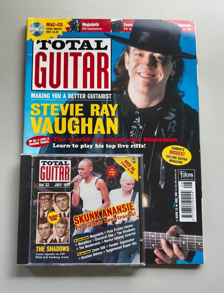 Total Guitar + CD vol 33 Stevie Ray Skunk Anansie, Metallica, Ophalen of Verzenden, Zo goed als nieuw, Artiest