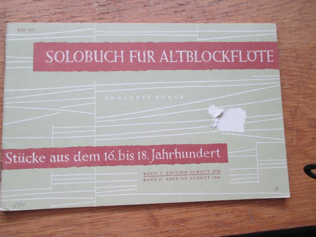 SOLOBUCH FÜR ALTBLOCKFLÖTE - SOLO BOEK VOOR ALT BLOKFLUIT, Ophalen of Verzenden, Les of Cursus, Klassiek, Blokfluit