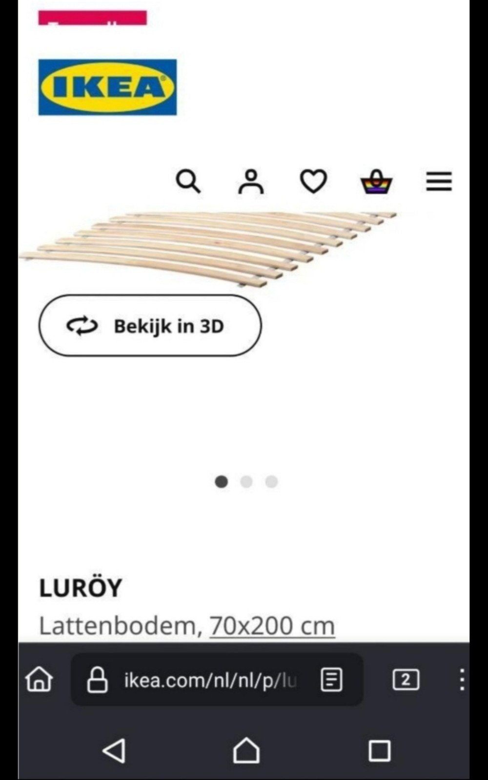 Ikea Luroy 70 set lattenbodems bedbodems 140 breed totaal, Ophalen, Zo goed als nieuw, 200 cm, Bedbodem
