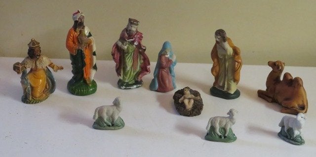 vintage samengestelde kerstgroep 120796, Ophalen of Verzenden, Gebruikt