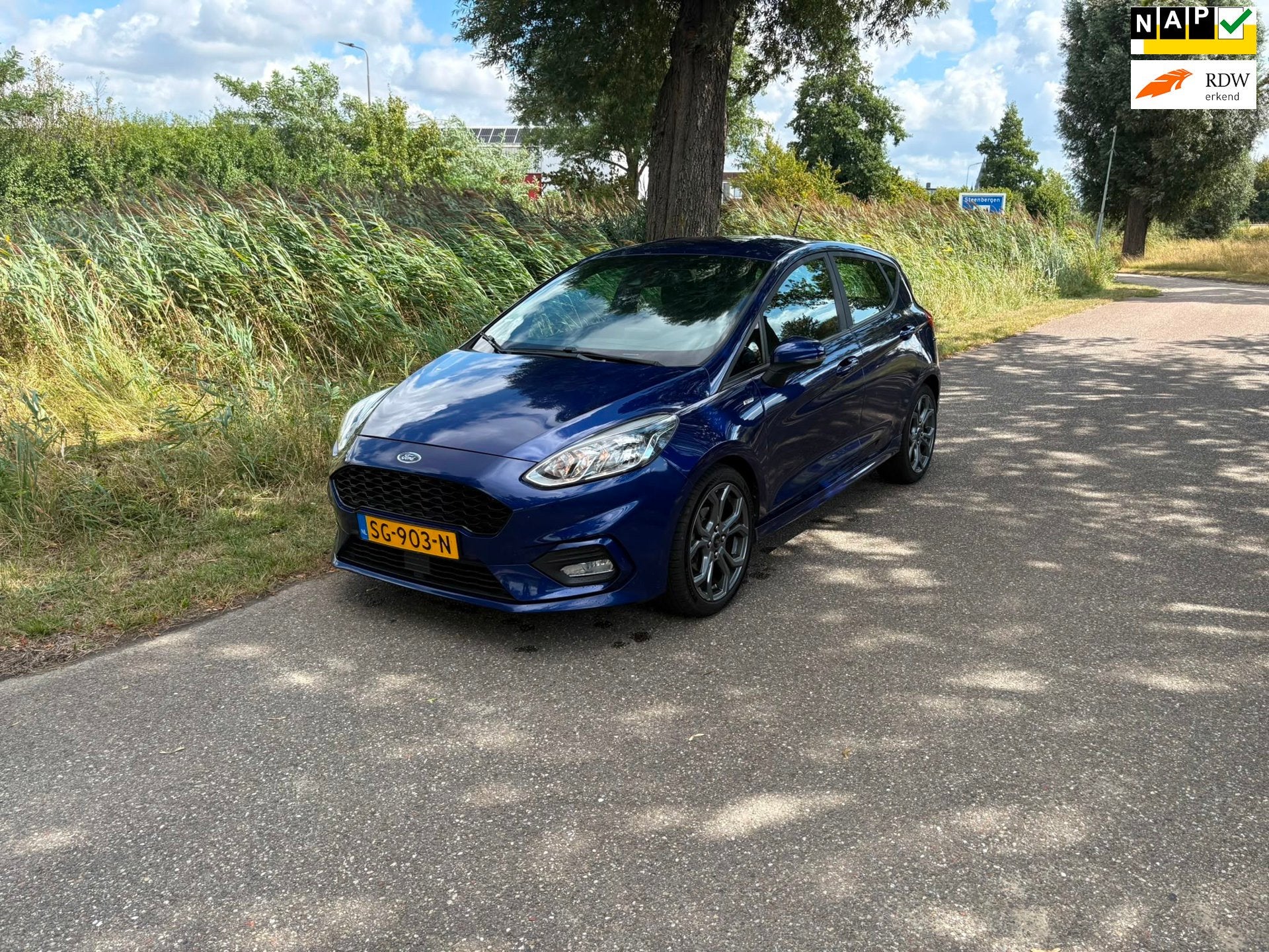 Ford Fiesta 1.0 EcoBoost ST-Line Airco Cruise Pdc Keyless, Auto's, Ford, Voorwielaandrijving, Blauw, 100 pk, Origineel Nederlands