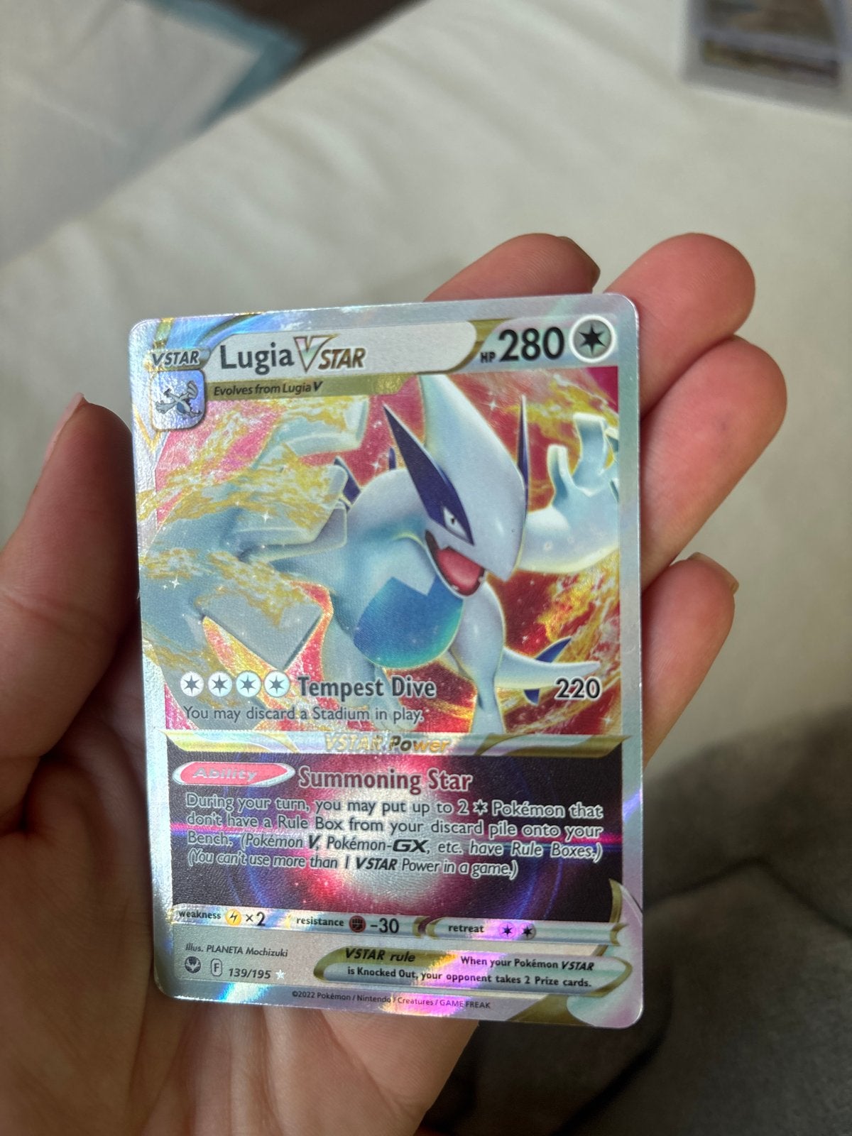Lugia VSTAR Glimmende Pokémon Kaart - Zeldzaam!, Ophalen of Verzenden, Zo goed als nieuw, Losse kaart, Foil