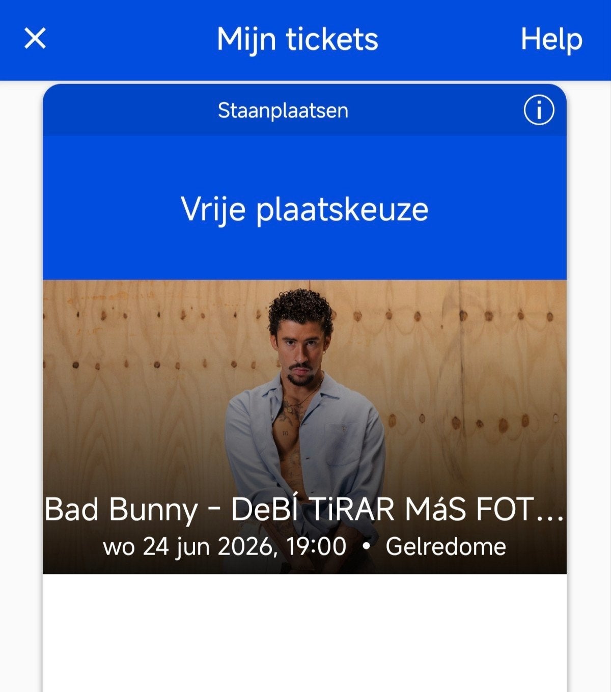 2x Bad Bunny staanplaatsen 24 juni GelreDome | €220 p/st |, Tickets en Kaartjes, Twee personen