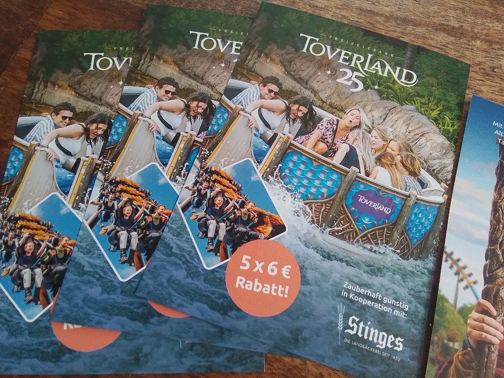 Korting kaarten toverland ophalen in venlo, Drie personen of meer, Kortingsbon, Pretpark