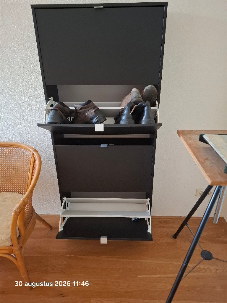Schoenenkast Ikea 4 vakken, Ophalen, Zo goed als nieuw, Ikea