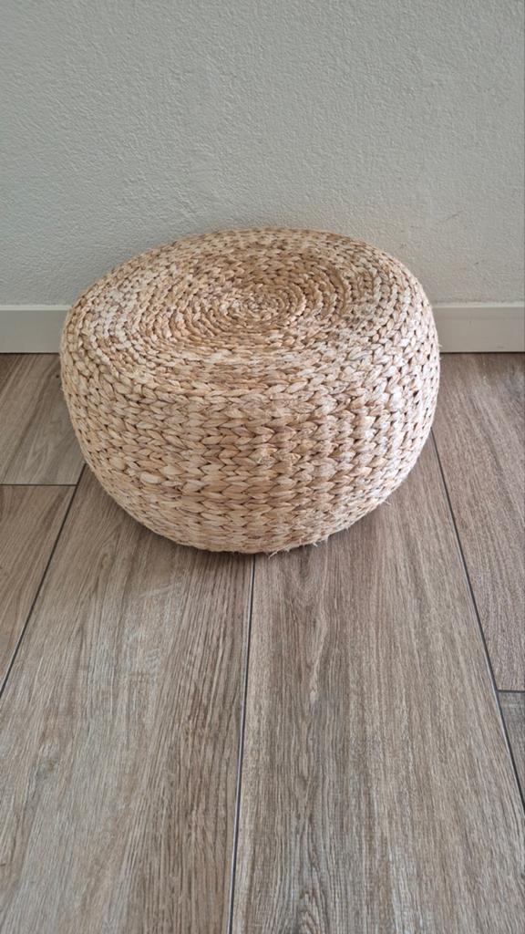 Rieten poef, Ophalen, Rond, Minder dan 50 cm, 50 tot 75 cm