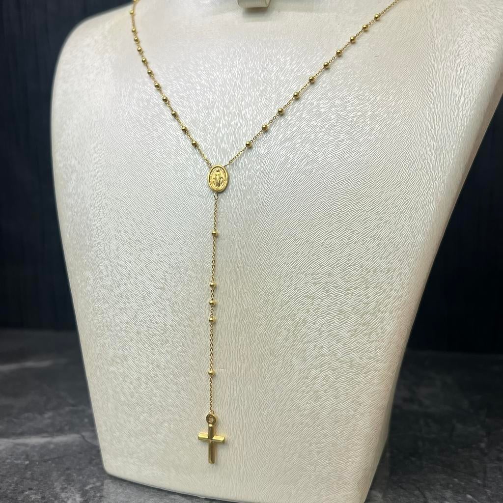14 karaat gouden rozenkrans ketting prachtig model, Sieraden, Tassen en Uiterlijk, Kettingen, Ophalen of Verzenden, Nieuw, Goud