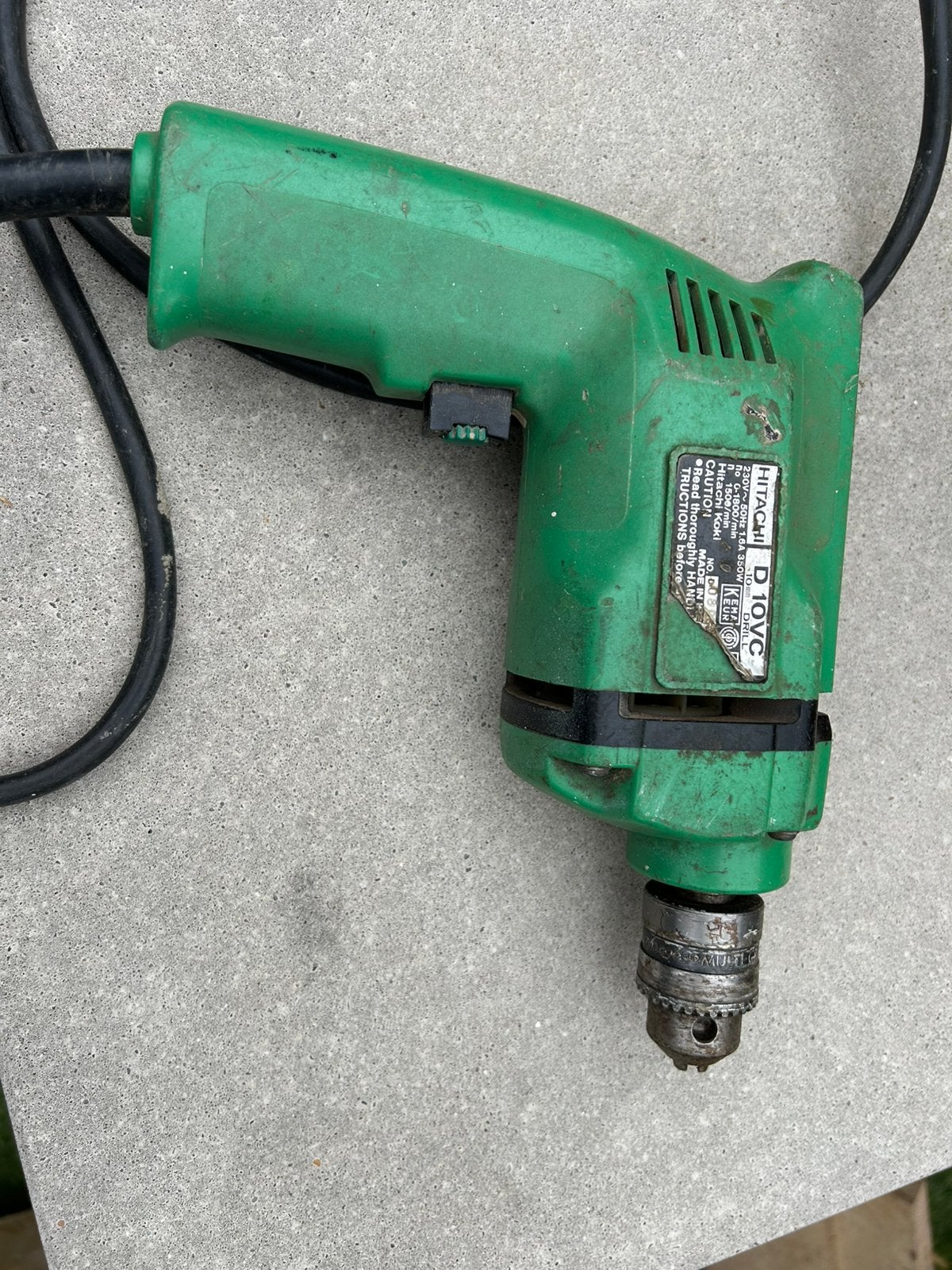 Professionele Hitachi D10VC boormachine, Variabele snelheid, Ophalen of Verzenden, Minder dan 400 watt, Zo goed als nieuw