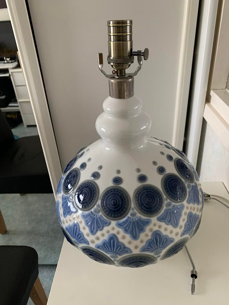 Grote Lladro Tafellamp met Blauw Decor, Verzenden, Gebruikt