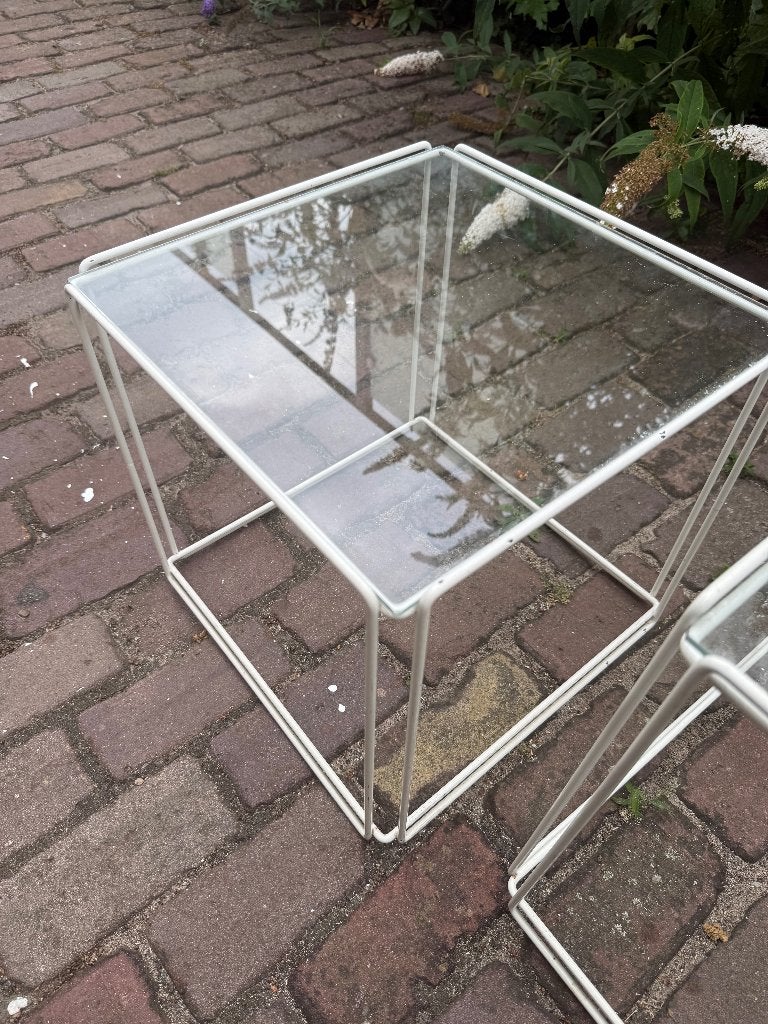 Max Sauze Mimi-set 2 tafeltjes Isocele, Ophalen, Gebruikt, 50 tot 100 cm, Vierkant