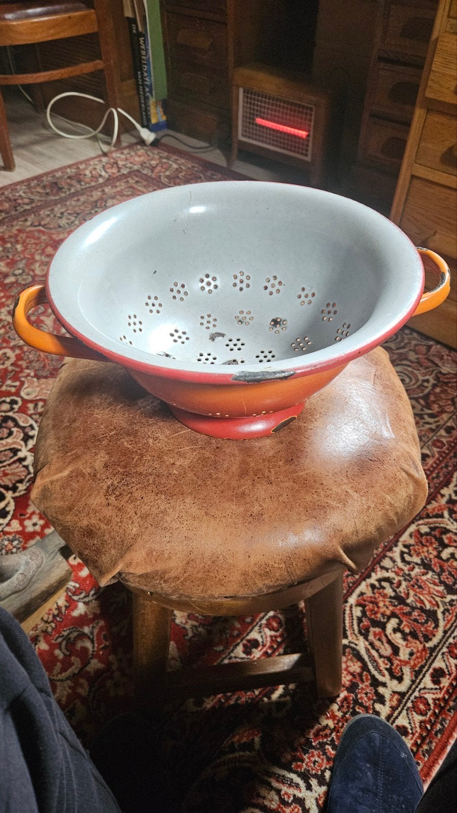 Vergiet DRU emaille terracotta, Antiek en Kunst, Ophalen
