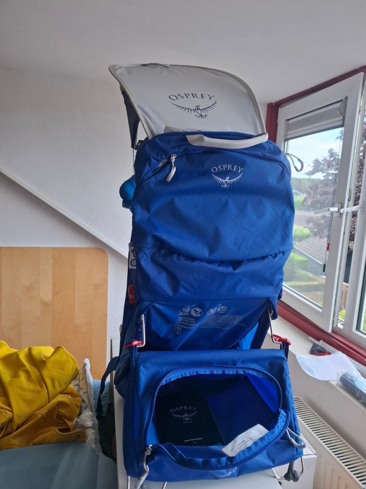 Babydrager Osprey Poco LT Child Carrier Blue Sky, Kinderen en Baby's, Babydragers en Draagdoeken, Ophalen, Zo goed als nieuw, Rug