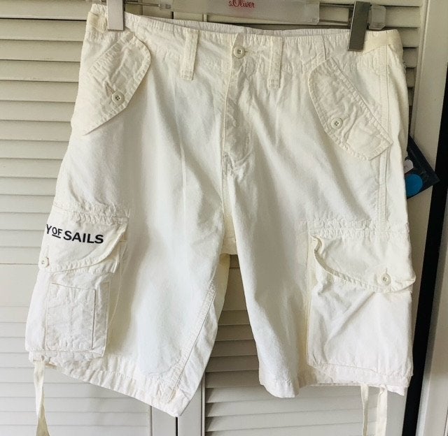Nieuwe herenbermuda City of Sails - Maat M - Off-white, Maat 48/50 (M), Wit, City of Sails, Nieuw