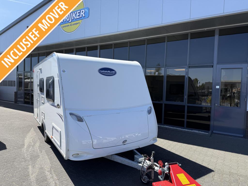 Caravelair Antares Luxe 450 LJ Aparte bedden 210cm 1200Kg, Schokbreker, Lengtebed, Bedrijf, Treinzit
