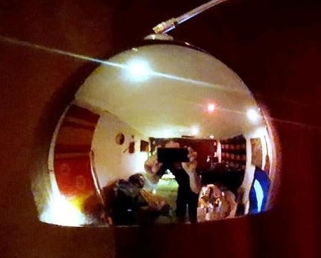 Booglamp, Huis en Inrichting, Lampen | Hanglampen, Ophalen, Gebruikt, Metaal, 75 cm of meer