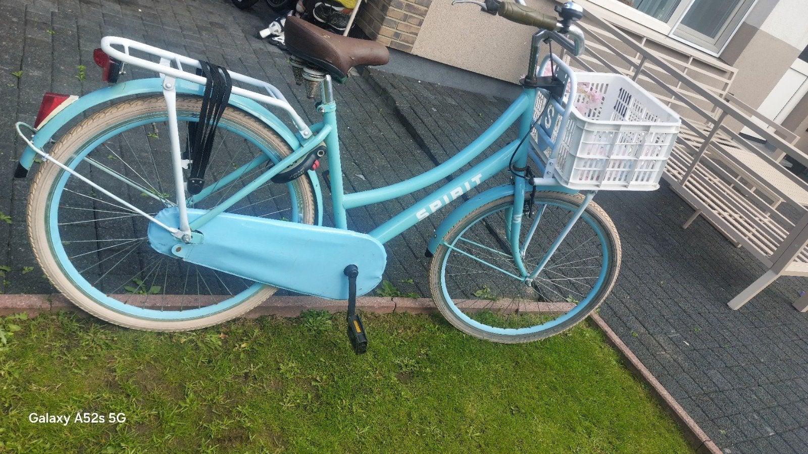 Spirit Transportfiets Dames - Lichtblauw met Mand, Fietsen en Brommers, Fietsen | Dames | Damesfietsen, Overige merken, Terugtraprem