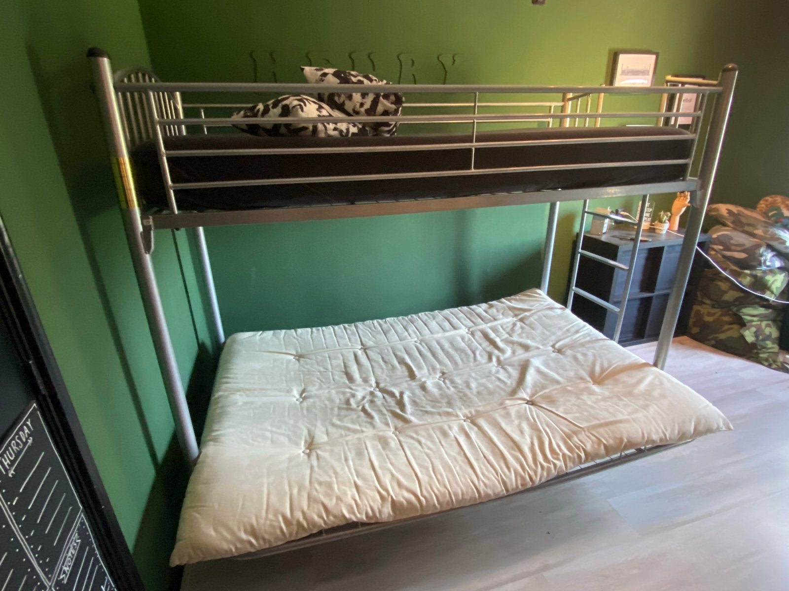 Hoogslaper met slaapbank - Ideaal voor kleine ruimtes, Ophalen, Gebruikt, Eenpersoons, 200 cm