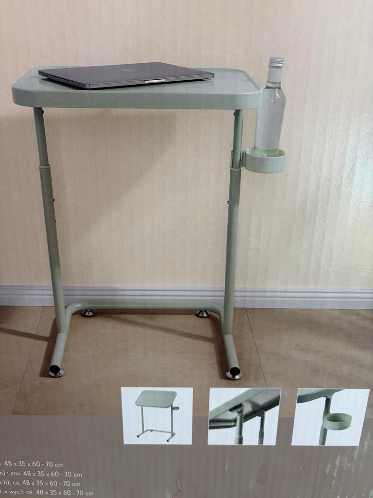 Verstelbare bijzettafel/laptoptafel, Ophalen, Minder dan 55 cm, Metaal of Aluminium, Nieuw