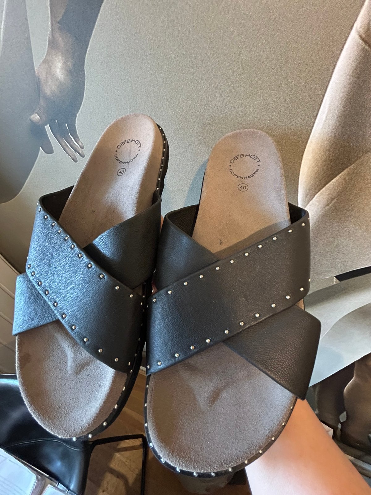 Ca’Shott slippers zwart met gekruisde banden mt 40, Ca' shott, Zwart, Ca'shott, Sandalen of Muiltjes