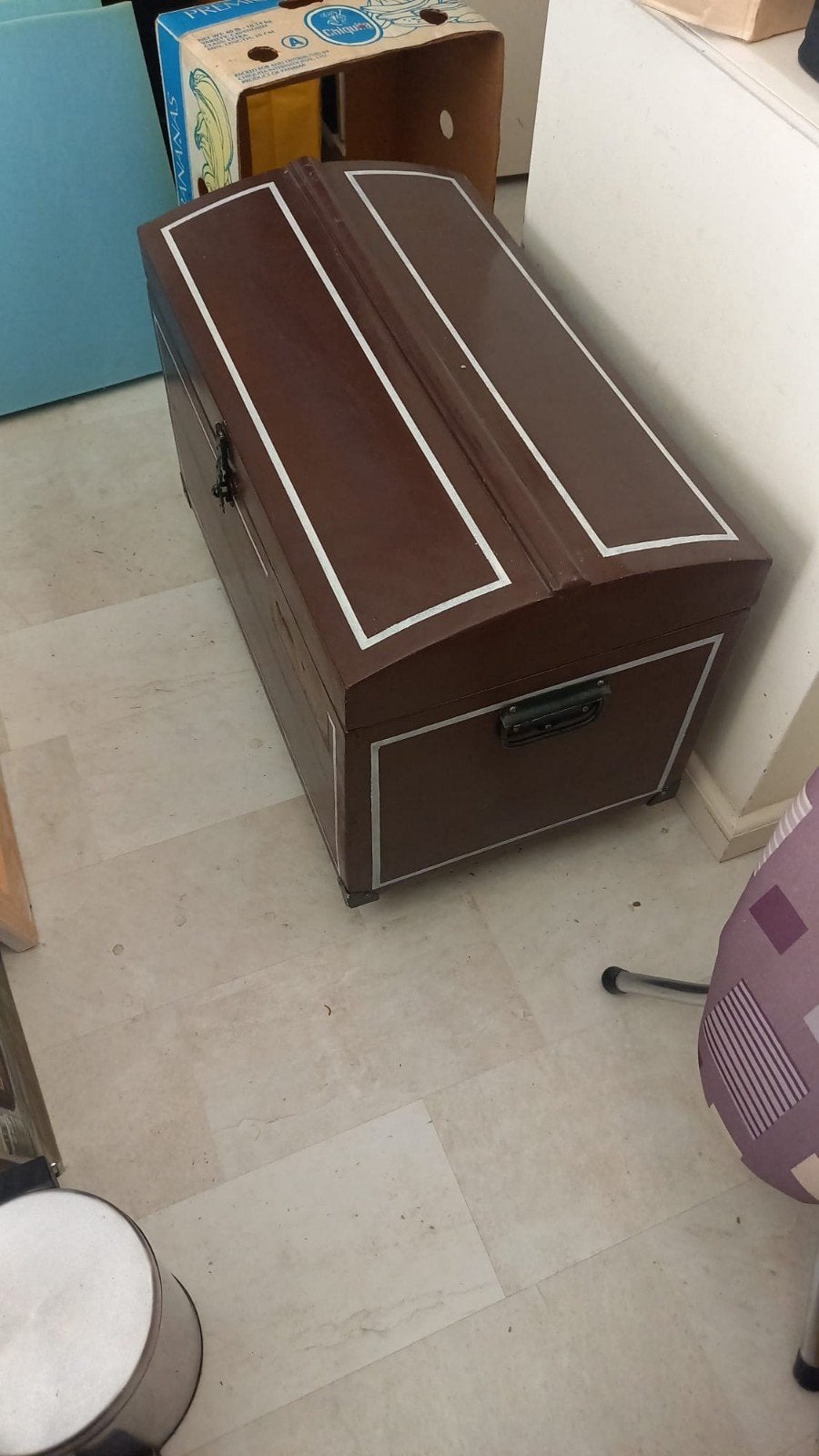 Vintage Houten Hutkoffer / Kist - Decoratief en Opbergruimte, Antiek en Kunst, Ophalen of Verzenden