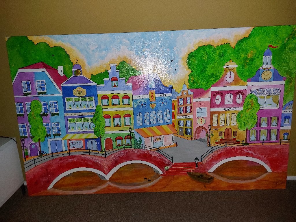 Schilderij, Ophalen, Acrylverf, Overige stijlen, Doek