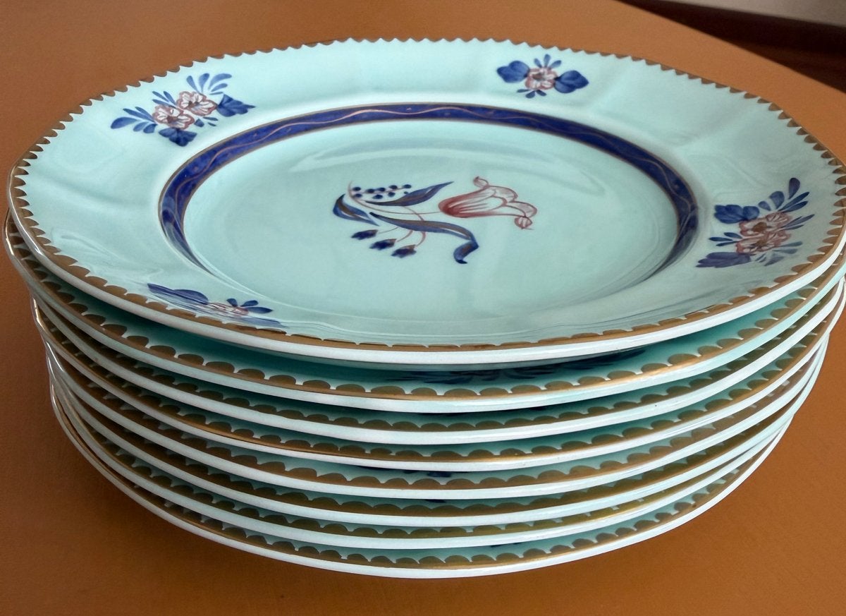 Set van 8 Adams Calyx Ware Georgian bordjes tulip, Antiek en Kunst, Antiek | Servies los, Ophalen of Verzenden