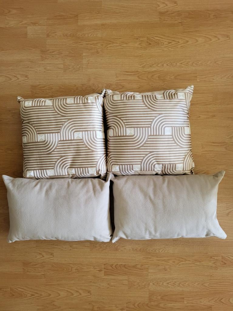 4x Decoratieve kussens taupe Nieuw, Ophalen, Nieuw