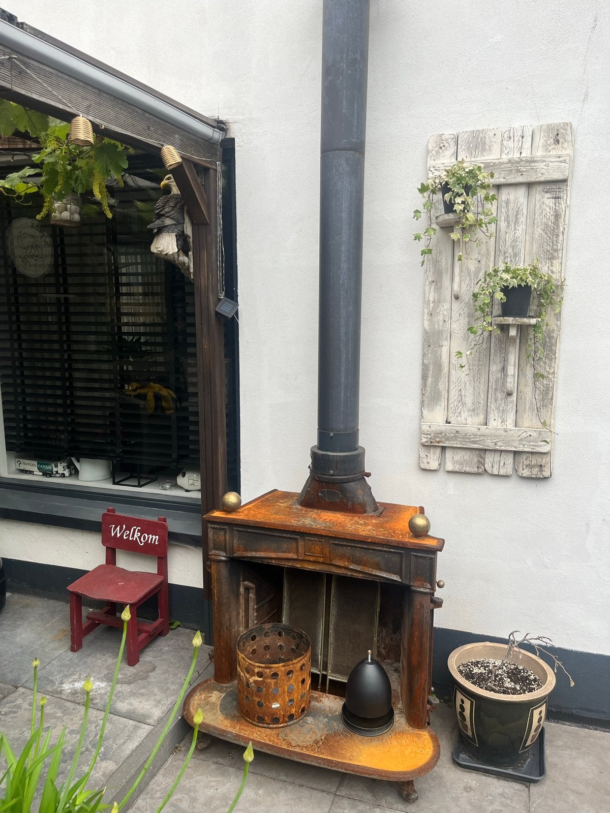 Rustieke Tuinkachel / Openhaard - Perfect voor Buiten, Tuin en Terras, Ophalen, Gebruikt