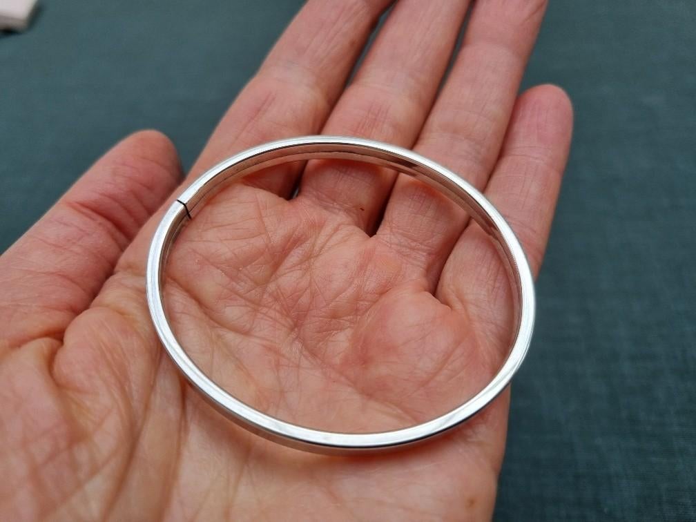 Zilveren slavenarmband, 5 mm breed, Sieraden, Tassen en Uiterlijk, Armbanden, Ophalen of Verzenden, Gebruikt, Zilver, Zilver