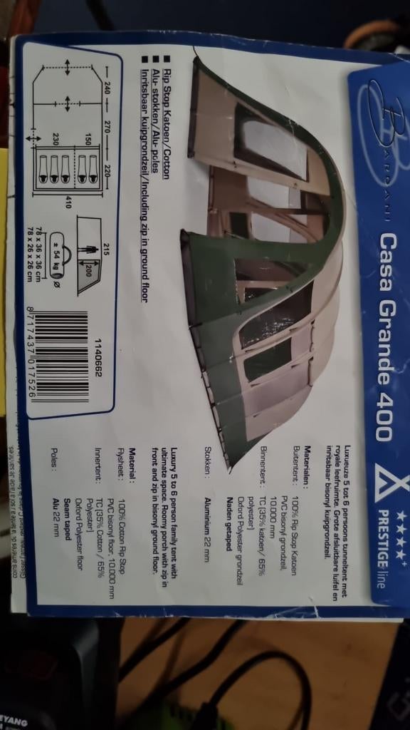 Casa Grande 400 tent, Ophalen, Gebruikt, Tot en met 5
