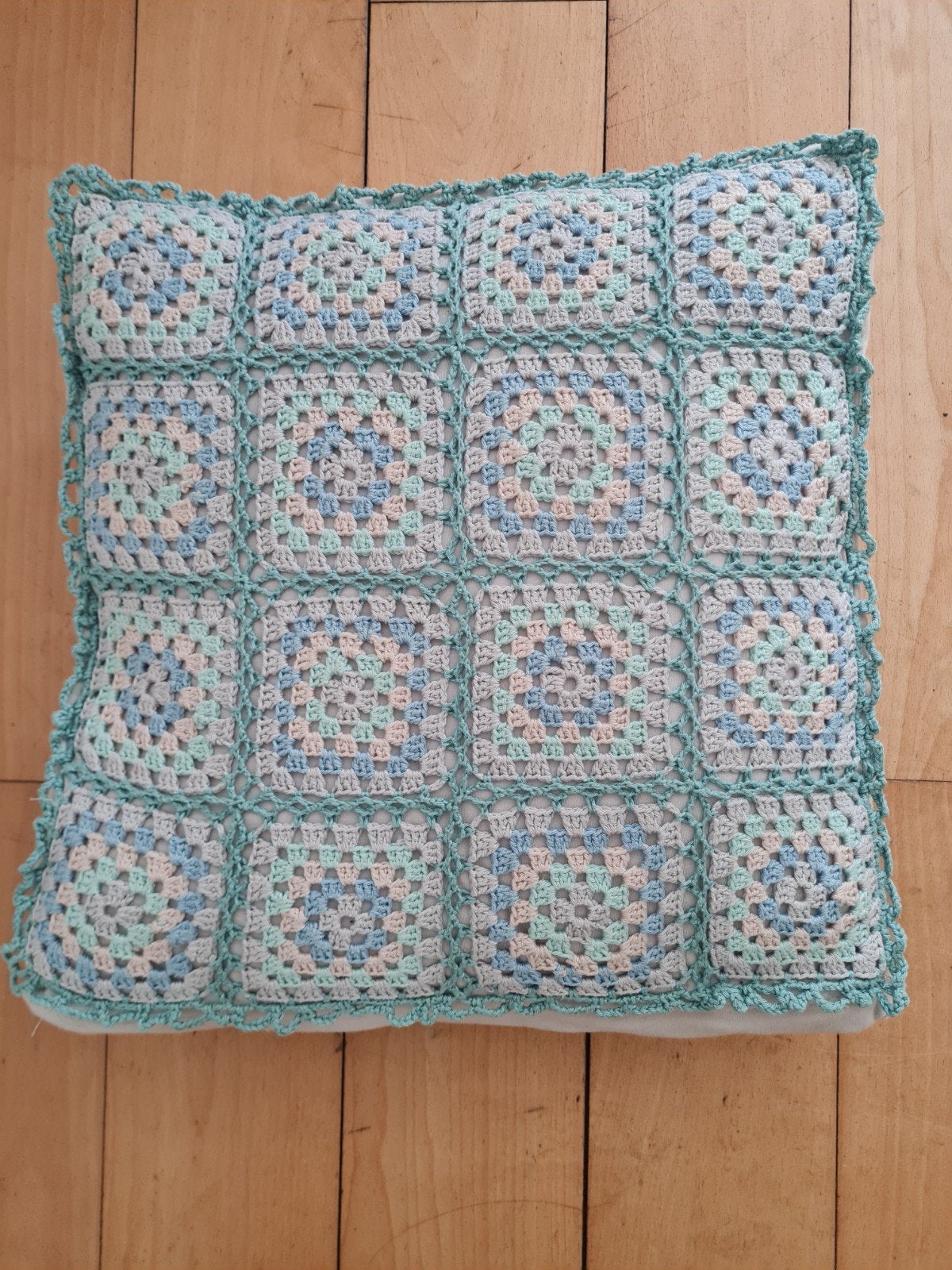 Gehaakt kussen, Ophalen of Verzenden, Blauw, Vierkant