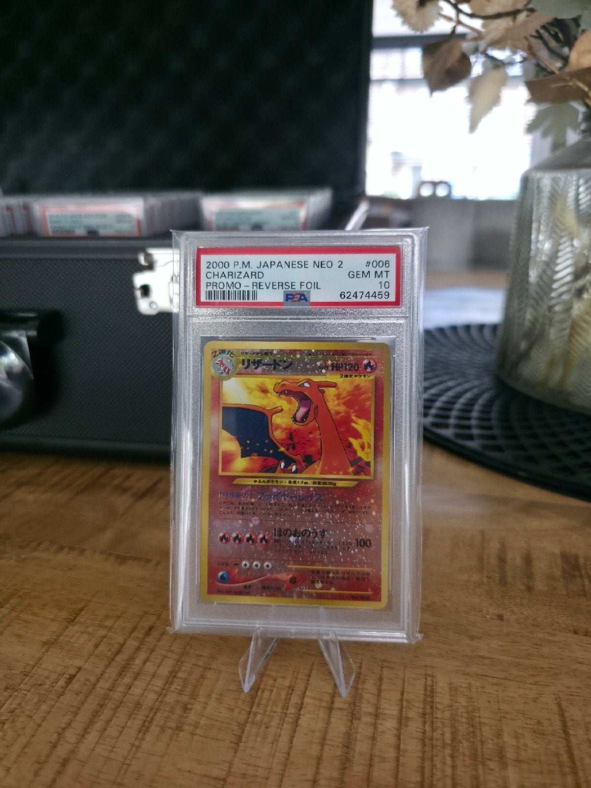 Charizard #006 Japanese Neo 2 Promo Reverse Foil PSA 10, Ophalen of Verzenden, Zo goed als nieuw, Losse kaart, Foil