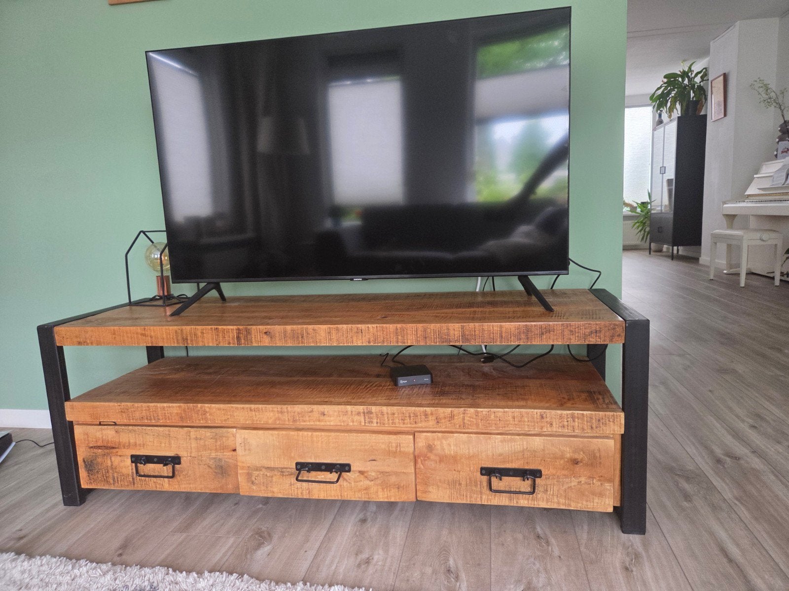 New Haven mango houten tv meubel incl. optionele boekenkast, Huis en Inrichting, Ophalen
