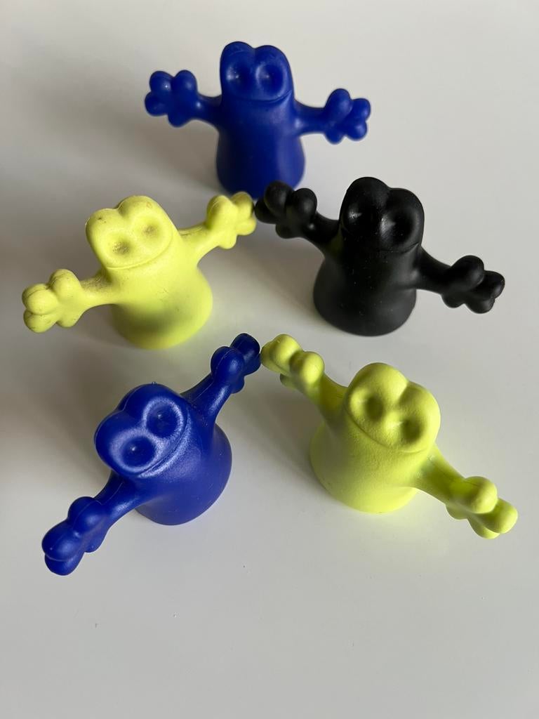 5 Alessi Design Carlo Ghost Spookjes Flessenstop Blauw Lime, Antiek en Kunst, Kunst | Designobjecten, Ophalen of Verzenden