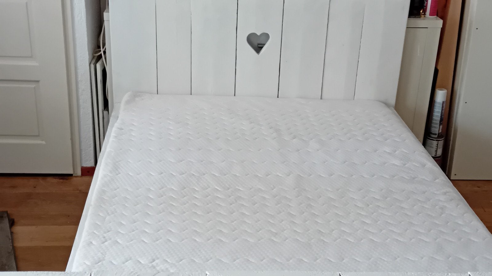 Twijfelaar 120x200 wit Steigerhout., Huis en Inrichting, Slaapkamer | Matrassen en Bedbodems, Ophalen, Twijfelaar, 200 cm, 120 cm