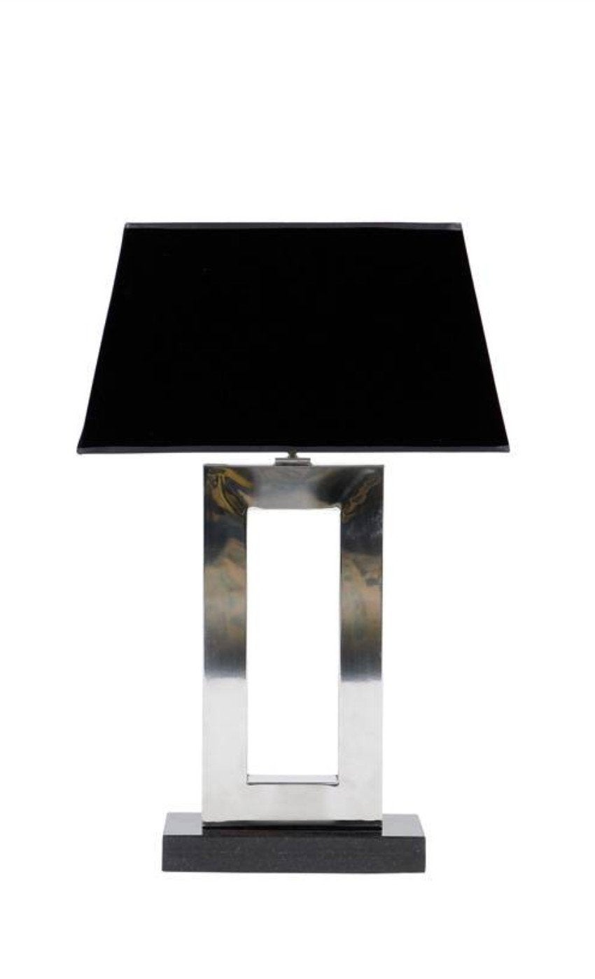 Eichholtz Arlington Tafellamp RVS met Granieten Voet, Overige merken, Inclusief lichtbron, Zo goed als nieuw, Zwart