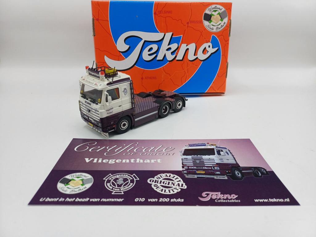 Tekno Scania 143 streamline Vliegenthart, Hobby en Vrije tijd, Modelauto's | 1:50, Ophalen of Verzenden, Zo goed als nieuw, Bus of Vrachtwagen