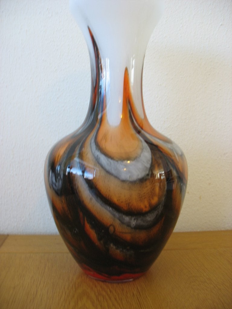 Vaas Glasvaas Venetië Murano * Gevlamd Vintage * Nr 1, Ophalen of Verzenden