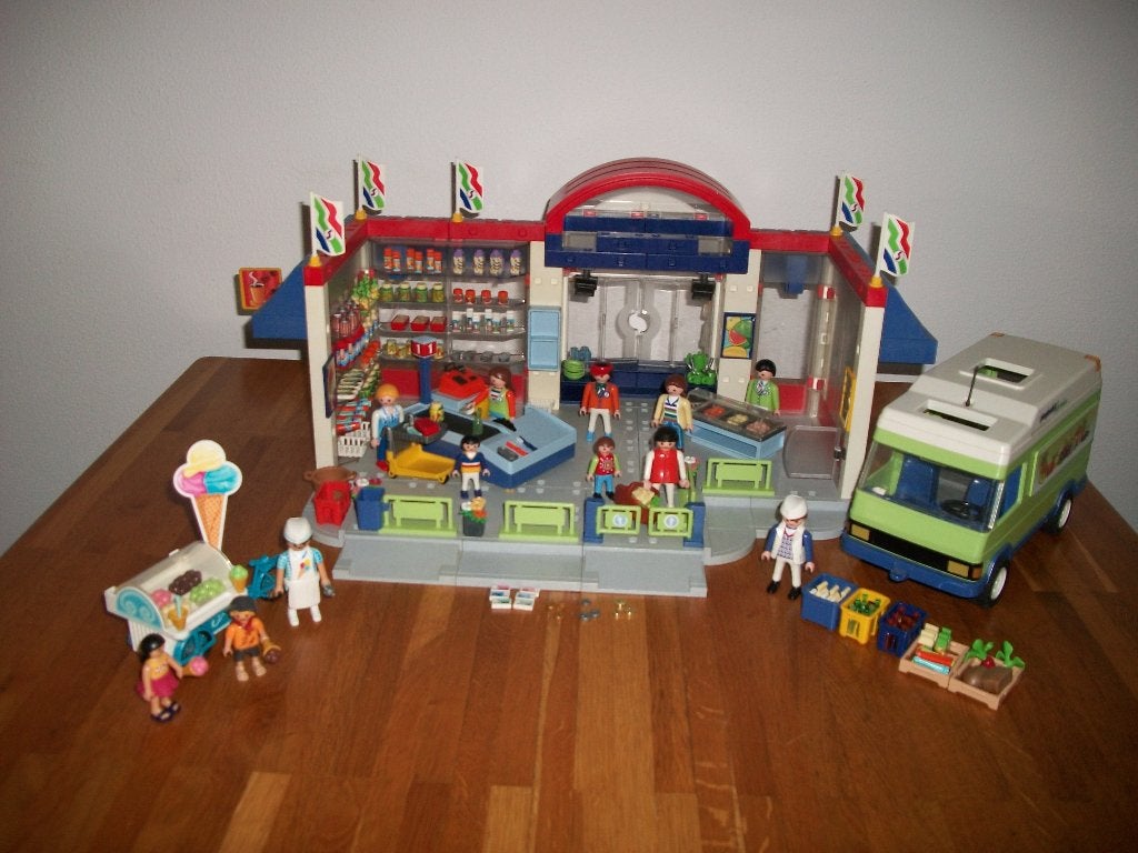 3200 de supermarkt + kassa + SRV-wagen + ijsverkoper, Complete set, Ophalen of Verzenden, Zo goed als nieuw, City life