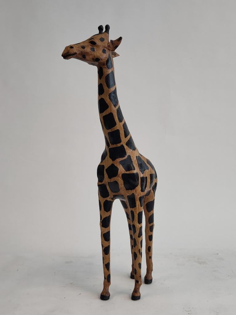Vintage leren giraf lederen dier giraffe, Ophalen of Verzenden