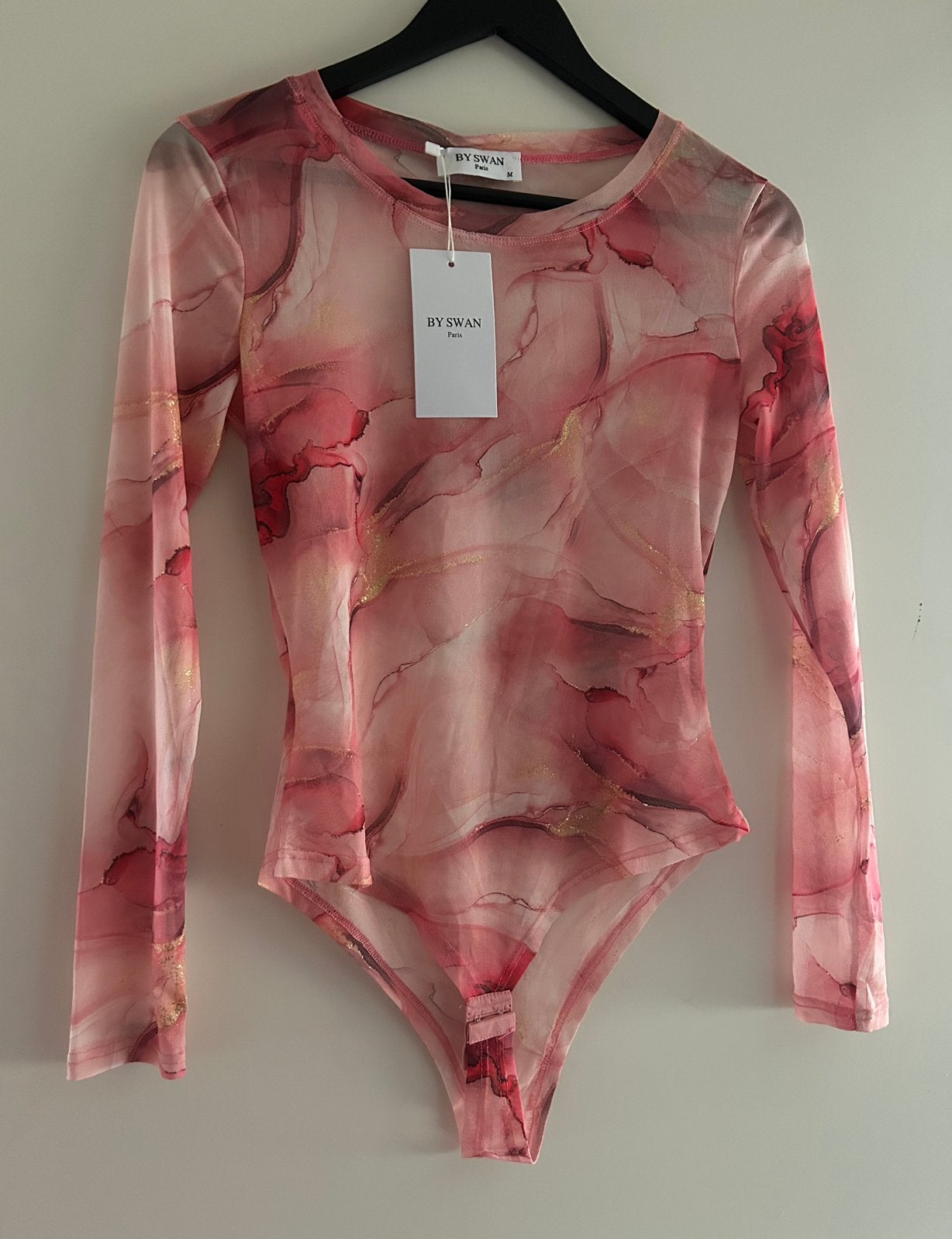 By Swan body roze/goud glitter, maat M, Kleding | Dames, Ophalen of Verzenden, Roze, Body of Korset