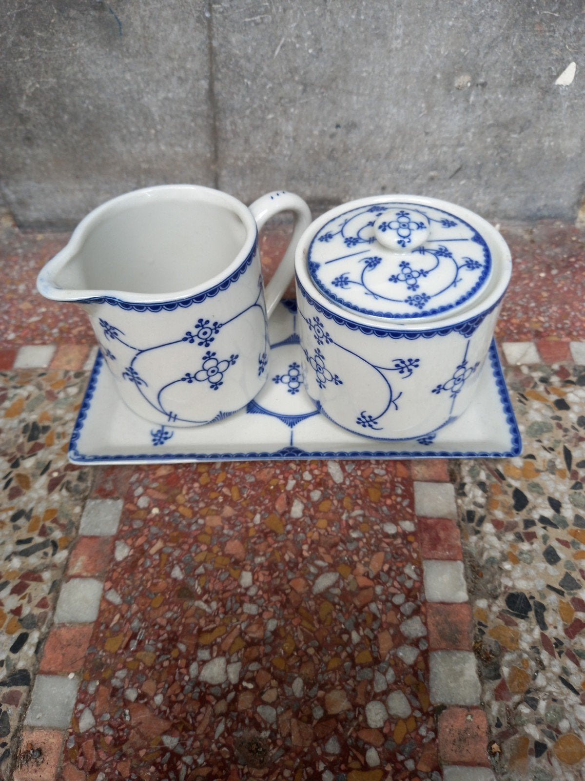 Porseleinen roomstelletje Indian Blue, Ophalen of Verzenden
