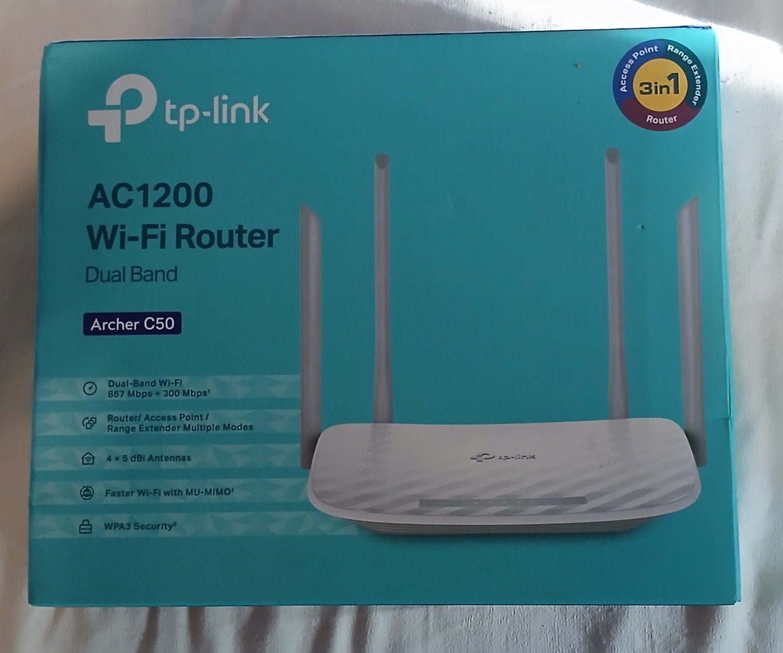 TP-Link AC1200 Archer C50 Dual-Band Wi-Fi Router, Computers en Software, Ophalen of Verzenden, Zo goed als nieuw, Router met modem