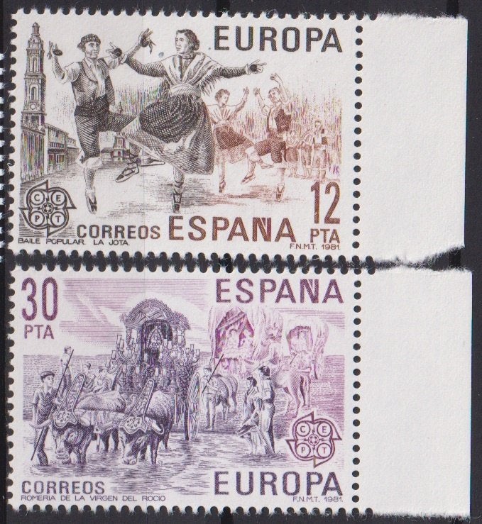 Spanje 1981 EUROPA Schilderijen Dans met TAB, Verzenden, Postfris, Overige thema's